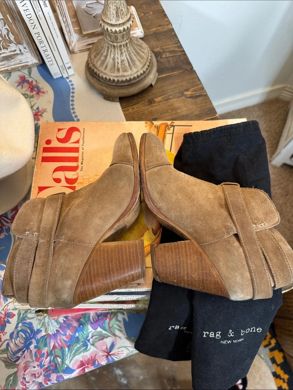 rag & bone Suede Ankle Booties in Taupe Brown - Picture 8 of 10
